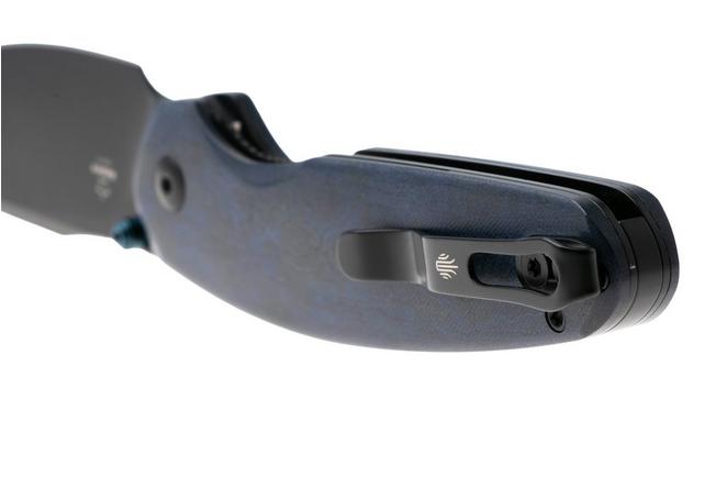 Afbeelding voor Kizer Meteora V3730A3, Black PVD Nitro-V, Blue Richlite zakmes, Evgeniy Bulychev design