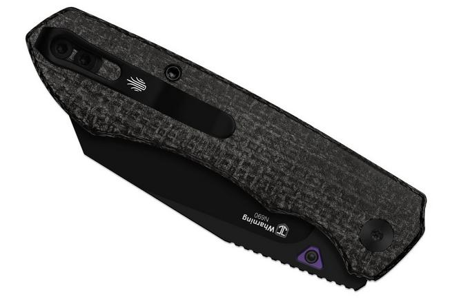 Image pour Kizer Wharning V3738BW1, PVD Böhler N690, Black Micarta couteau de poche, Johan Jordaan design