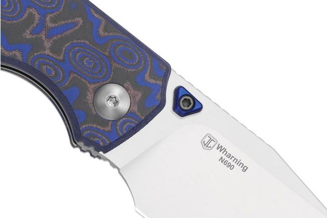 Image pour Kizer Wharning V3738BW2, Satin Böhler N690, Vortex Pattern Micarta couteau de poche, Johan Jordaan design
