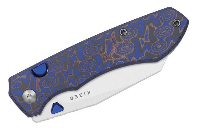 Image pour Kizer Wharning V3738BW2, Satin Böhler N690, Vortex Pattern Micarta couteau de poche, Johan Jordaan design