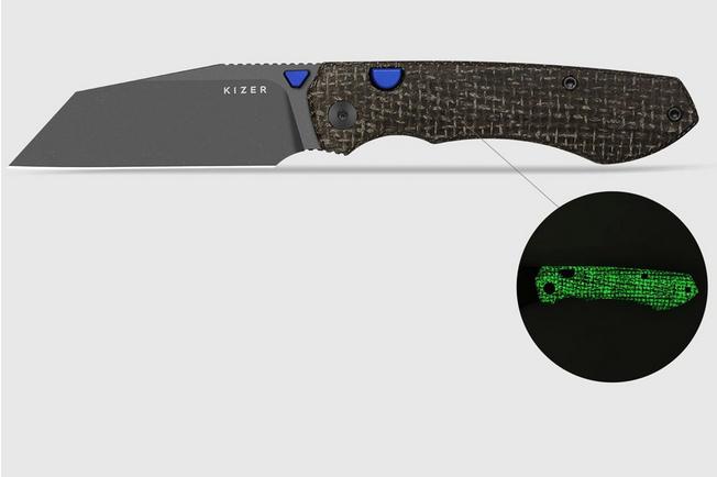 Image pour Kizer Wharning V3738BW3, Gray PVD Böhler N690, GID Canvas Micarta couteau de poche, Johan Jordaan design