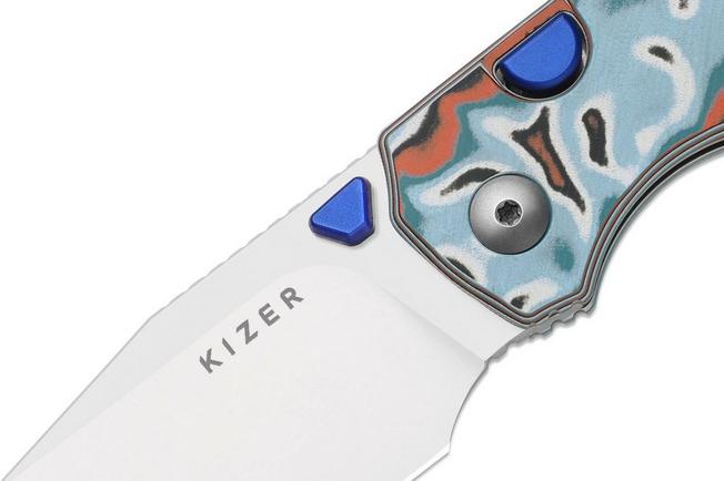 Image pour Kizer Wharning V3738BW4, Satin Böhler N690, Vortex Pattern Micarta couteau de poche, Johan Jordaan design