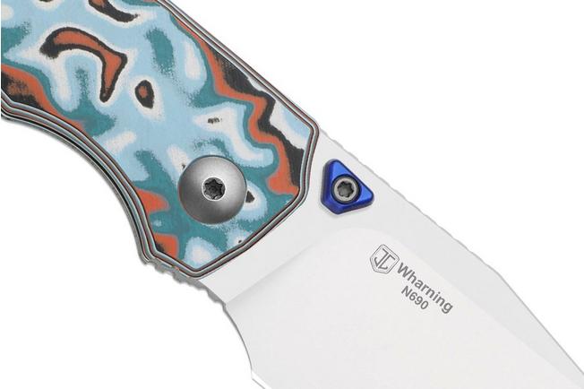 Image pour Kizer Wharning V3738BW4, Satin Böhler N690, Vortex Pattern Micarta couteau de poche, Johan Jordaan design