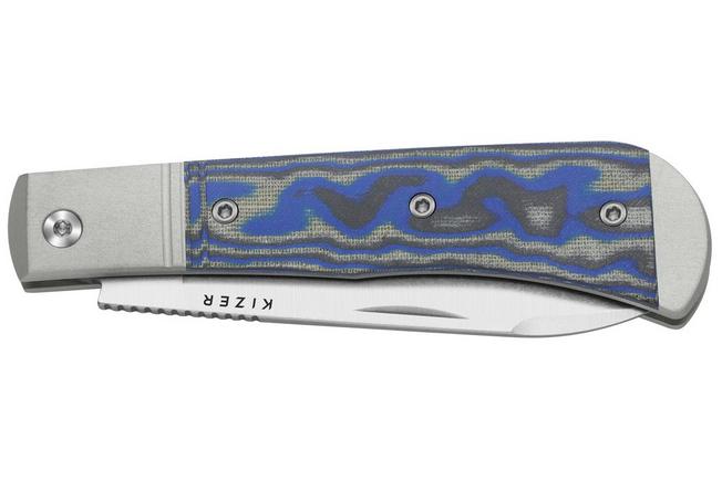 Image for Kizer Trestle D V3760A2 Satin Nitro-V, Aluminum & Vortex Micarta, pocket knife, Azo design