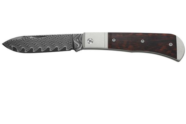 Bild für Kizer Trestle D V3760A3 Acid-Washed Damascus, Aluminum & Leopardwood, Taschenmesser, Azo Design