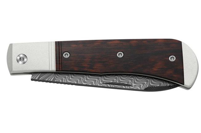 Bild für Kizer Trestle D V3760A3 Acid-Washed Damascus, Aluminum & Leopardwood, Taschenmesser, Azo Design