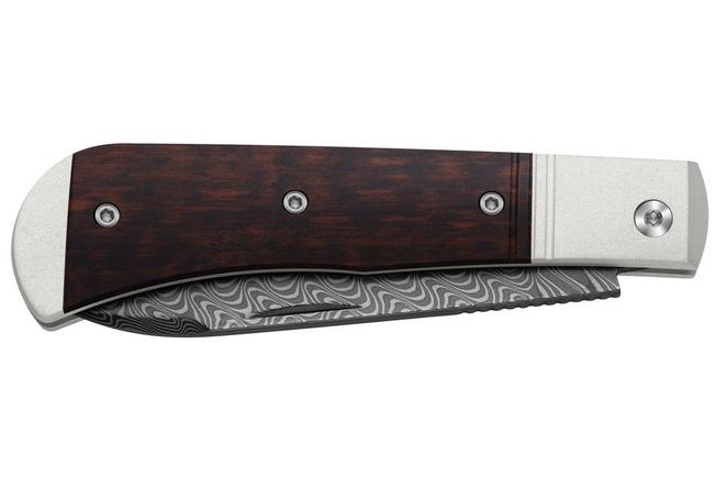 Bild für Kizer Trestle D V3760A3 Acid-Washed Damascus, Aluminum & Leopardwood, Taschenmesser, Azo Design