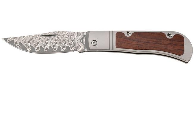 Afbeelding voor Kizer Vanguard Trestle V3761A2 Acid Washed Damascus, Titanium Mkuruti Inlay, zakmes, Azo design