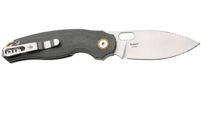 Afbeelding voor Kizer Vanguard Seagull V3770A1 Satin 14C28N, Gray Micarta, zakmes