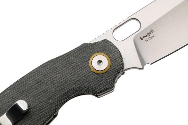 Afbeelding voor Kizer Vanguard Seagull V3770A1 Satin 14C28N, Gray Micarta, zakmes