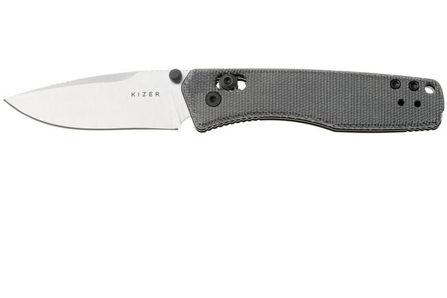 Afbeelding voor Kizer Vanguard Aegis V3774A1 Satin AEB-L, Black Micarta, zakmes, Azo design