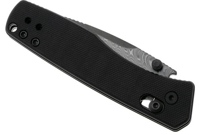 Afbeelding voor Kizer Vanguard Aegis V3774A2 Acid Etch Damascus, Black G10, zakmes, Azo design