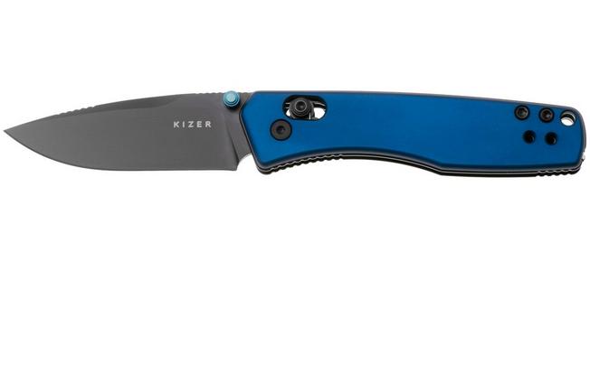 Afbeelding voor Kizer Vanguard Aegis V3774A3 Matte DLC AEB-L, Blue Aluminium, zakmes, Azo design