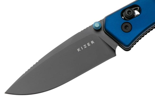 Afbeelding voor Kizer Vanguard Aegis V3774A3 Matte DLC AEB-L, Blue Aluminium, zakmes, Azo design