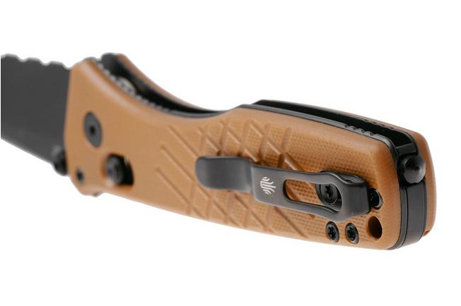 Imagen para Kizer Vanguard Aegis T V3774CTA3 PVD AEB-L, Tan G10, navaja, diseño de Azo