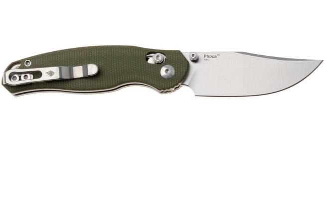 Afbeelding voor Kizer Vanguard Phoca CC V3780A1 Satin AEB-L, Green Micarta, zakmes
