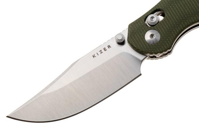 Afbeelding voor Kizer Vanguard Phoca CC V3780A1 Satin AEB-L, Green Micarta, zakmes