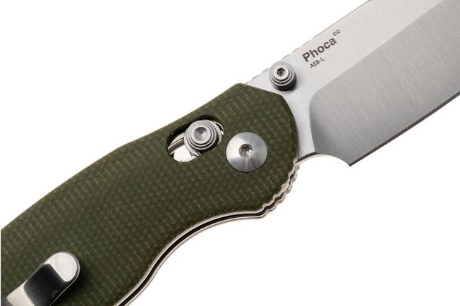 Afbeelding voor Kizer Vanguard Phoca CC V3780A1 Satin AEB-L, Green Micarta, zakmes