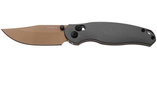 Afbeelding voor Kizer Vanguard Phoca CC V3780A2 Sunset PVD AEB-L, Gray Aluminium, zakmes