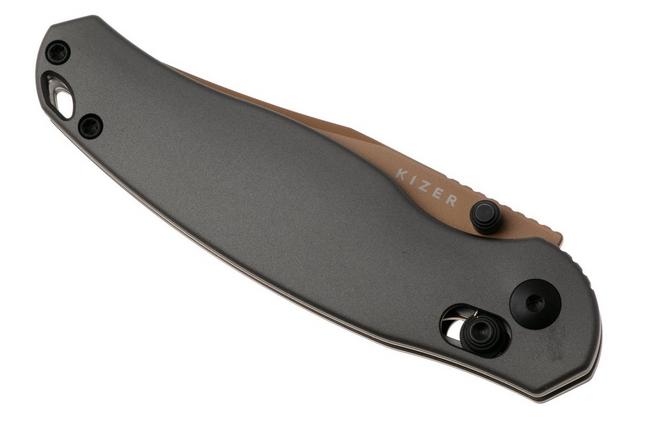 Afbeelding voor Kizer Vanguard Phoca CC V3780A2 Sunset PVD AEB-L, Gray Aluminium, zakmes