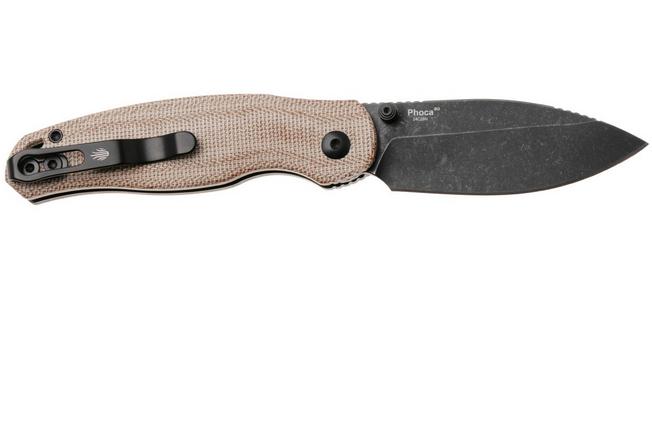 Image for Kizer Vanguard Phoca BD V3781BDA1 Blackwashed 14C28N, Brown Norplex UltreX Micarta, pocket knife