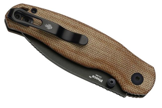 Image for Kizer Vanguard Phoca BD V3781BDA1 Blackwashed 14C28N, Brown Norplex UltreX Micarta, pocket knife
