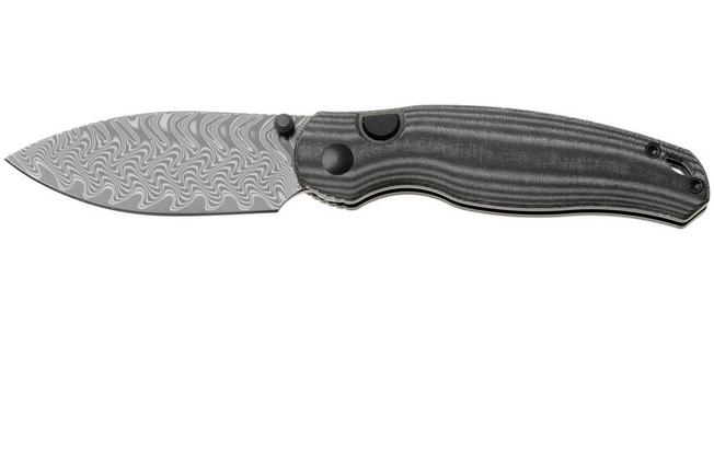 Imagen para Kizer Vanguard Phoca BD V3781BDA3 Acid Washed Damascus, Black Norplex UltreX Micarta, navaja