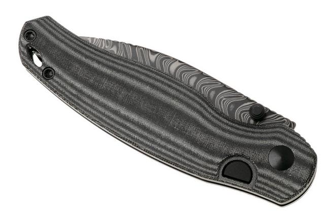 Imagen para Kizer Vanguard Phoca BD V3781BDA3 Acid Washed Damascus, Black Norplex UltreX Micarta, navaja