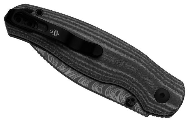 Imagen para Kizer Vanguard Phoca BD V3781BDA3 Acid Washed Damascus, Black Norplex UltreX Micarta, navaja