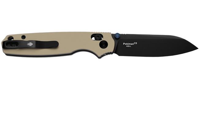 Image for Kizer Pokiman CS V3789A6 Black PVD AEB-L, Tan Aluminum, pocket knife