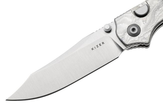 Image for Kizer Pokiman BLL V3789BCA1, Satin AEB-L Clippoint, Aluminum Foil G10 pocket knife