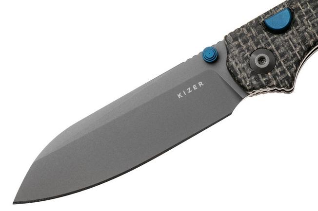 Obraz dla Nóż składany Kizer Pokiman BLL V3789BSA1, Gray PVD AEB-L Sheepsfoot, Black Micarta