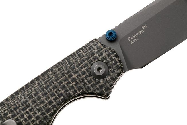 Obraz dla Nóż składany Kizer Pokiman BLL V3789BSA1, Gray PVD AEB-L Sheepsfoot, Black Micarta