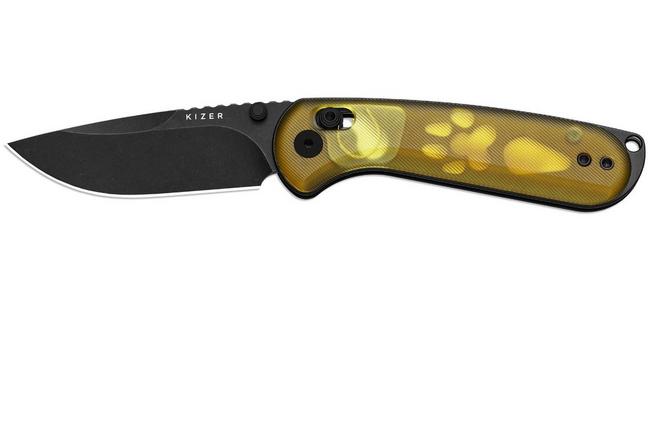 Image for Kizer Vanguard Buddy II V3790A1 Black PVD AEB-L, Yellow PEI, pocket knife, Maksim Epifantsev design