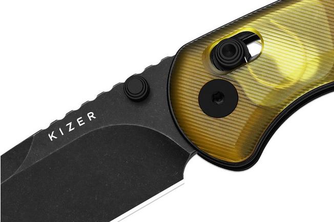 Image for Kizer Vanguard Buddy II V3790A1 Black PVD AEB-L, Yellow PEI, pocket knife, Maksim Epifantsev design