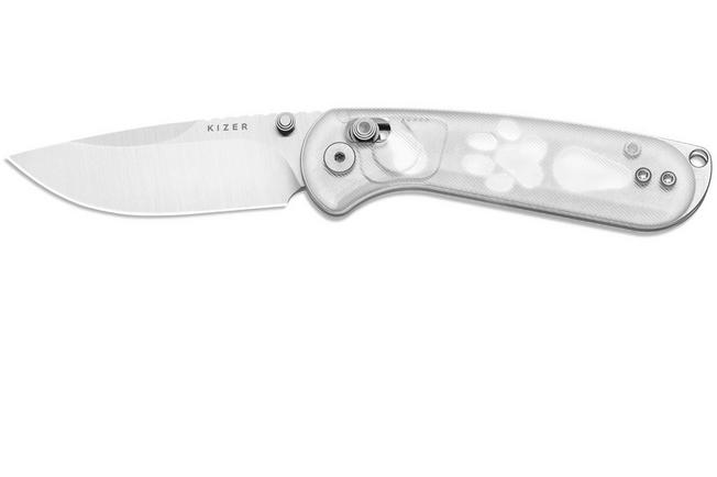 Image for Kizer Vanguard Buddy II V3790A2 Satin AEB-L, Clear Acrylic, pocket knife, Maksim Epifantsev design