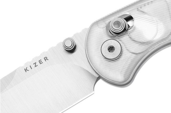 Image for Kizer Vanguard Buddy II V3790A2 Satin AEB-L, Clear Acrylic, pocket knife, Maksim Epifantsev design