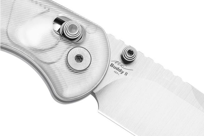 Image for Kizer Vanguard Buddy II V3790A2 Satin AEB-L, Clear Acrylic, pocket knife, Maksim Epifantsev design