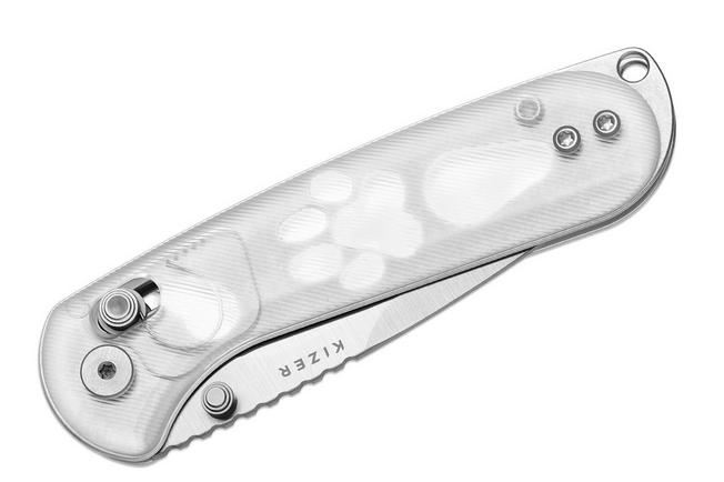Image for Kizer Vanguard Buddy II V3790A2 Satin AEB-L, Clear Acrylic, pocket knife, Maksim Epifantsev design