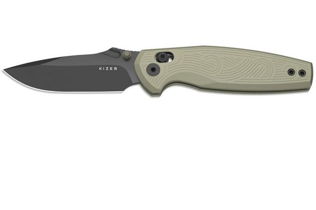 Image for Kizer Khamsin KZV3791A1, PVD Graywashed Nitro-V, Bronze Aluminum pocket knife, Maksim Epifantsev design