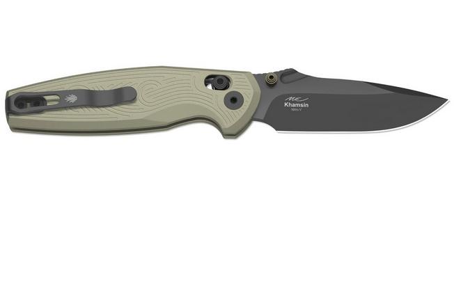 Image for Kizer Khamsin KZV3791A1, PVD Graywashed Nitro-V, Bronze Aluminum pocket knife, Maksim Epifantsev design