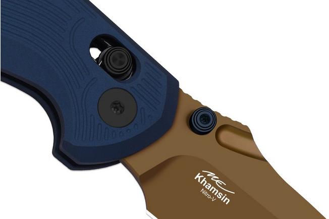 Image for Kizer Khamsin V3791A2, Sunset Metal PVD Nitro-V, Blue Aluminum pocket knife, Maksim Epifantsev design