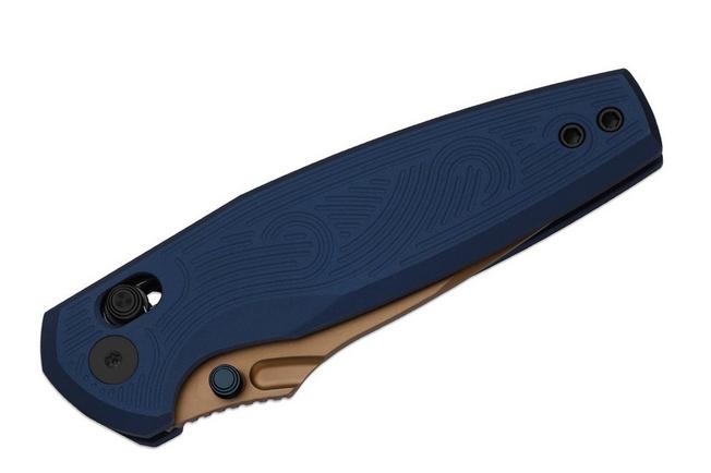 Image for Kizer Khamsin V3791A2, Sunset Metal PVD Nitro-V, Blue Aluminum pocket knife, Maksim Epifantsev design
