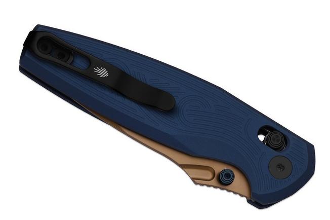 Image for Kizer Khamsin V3791A2, Sunset Metal PVD Nitro-V, Blue Aluminum pocket knife, Maksim Epifantsev design