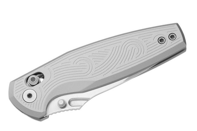Image for Kizer Khamsin V3791A3, Satin Nitro-V, Light Gray Aluminum pocket knife, Maksim Epifantsev design