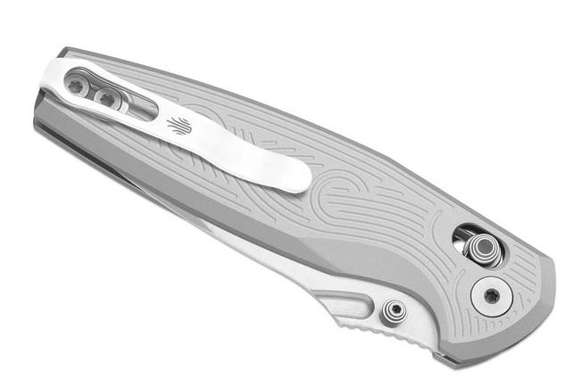 Image for Kizer Khamsin V3791A3, Satin Nitro-V, Light Gray Aluminum pocket knife, Maksim Epifantsev design