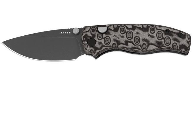 Bild für Kizer Vanguard Glaux V3801A2 Graywashed 14C28N, Vortex Pattern Micarta, Taschenmesser