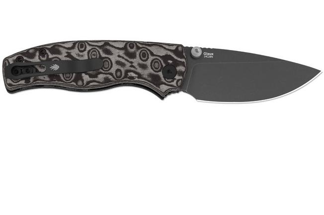 Bild für Kizer Vanguard Glaux V3801A2 Graywashed 14C28N, Vortex Pattern Micarta, Taschenmesser