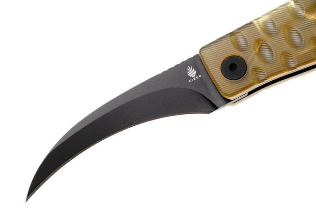 Bild für Kizer Kiwami V3809SH2, Black PVD BD1N, Yellow PEI Taschenmesser, Konstantinos Paschalis Design