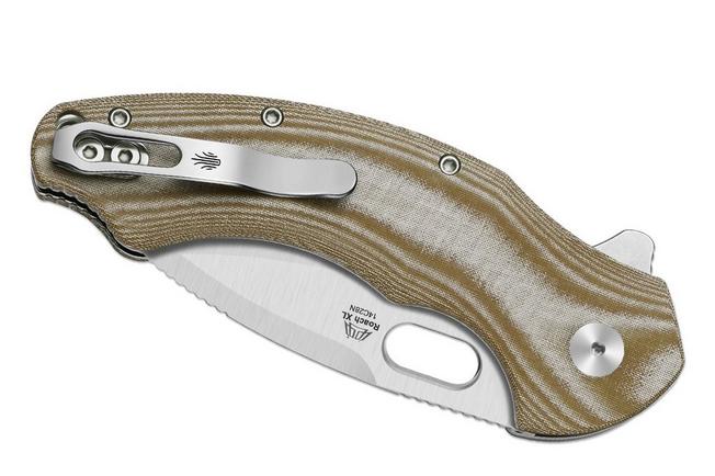 Bild für Kizer Roach XL V4477BDA1, Satin 14C28N, Norplex UltreX Micarta Taschenmesser, Matt Degnan Design
